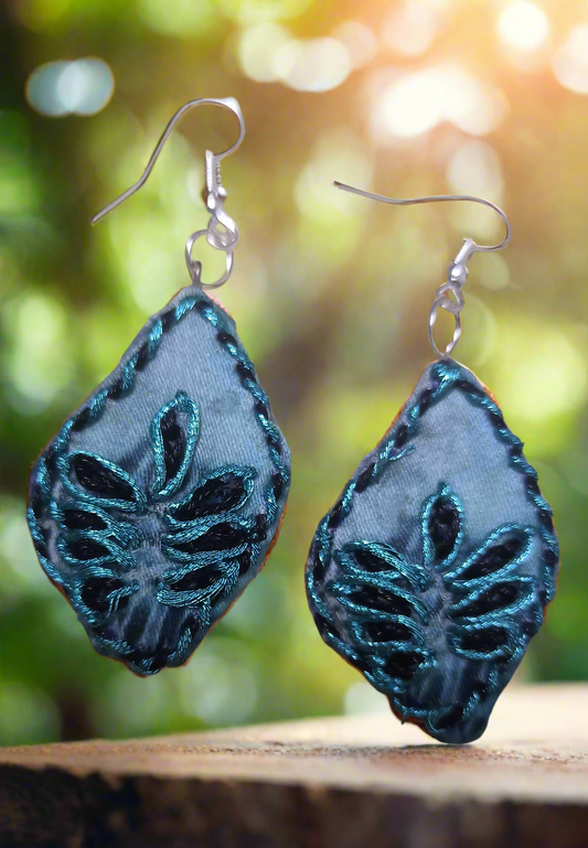 Blue and Black Earrings