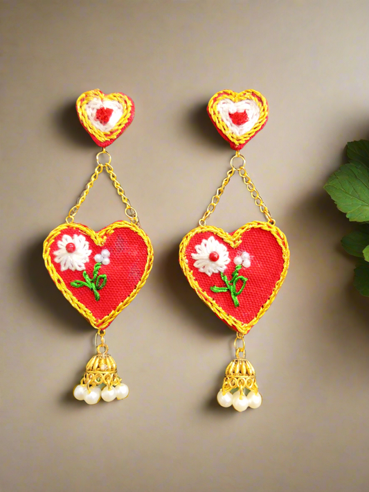 Hot Red Hearts Earrings
