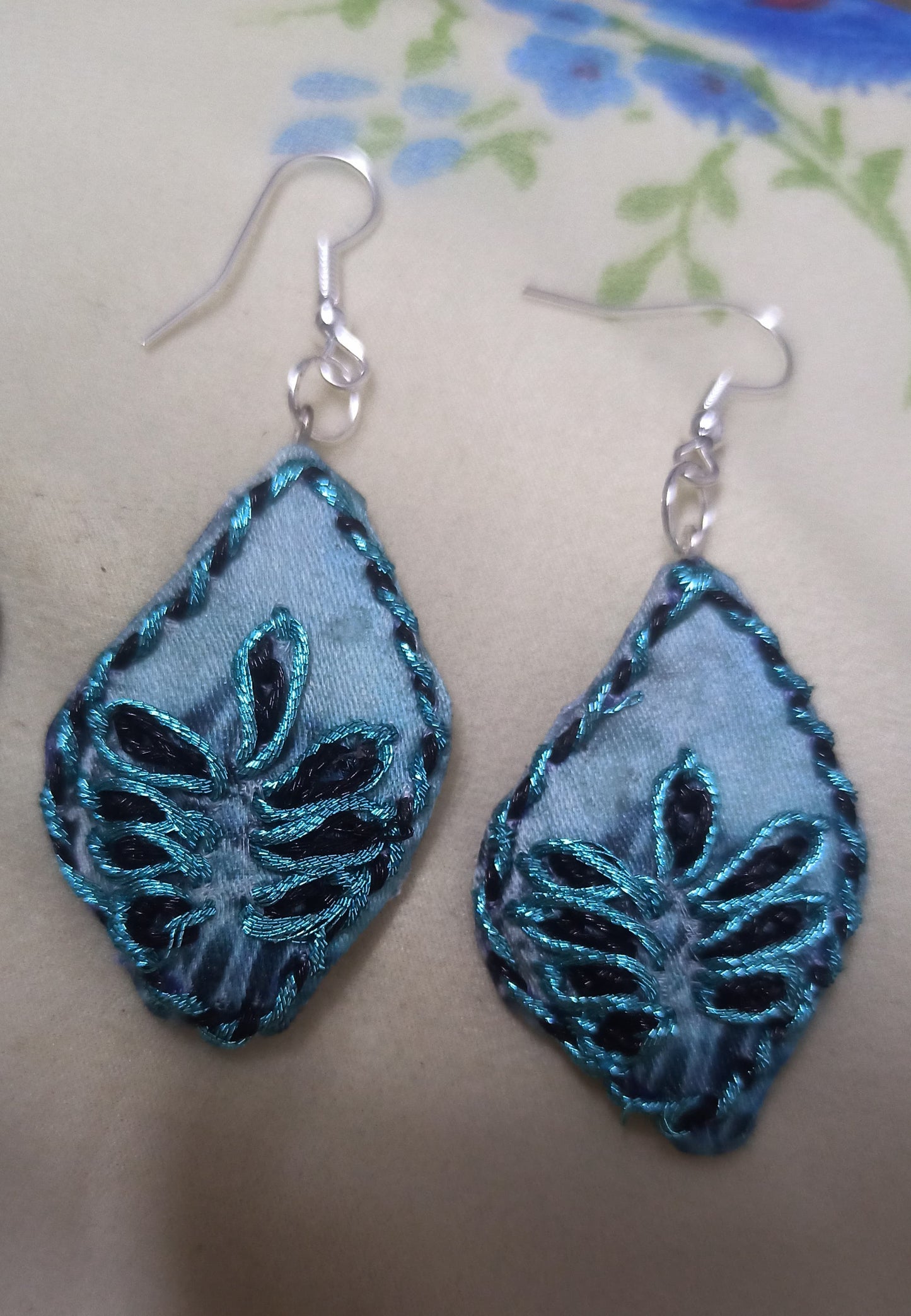 Blue and Black Earrings