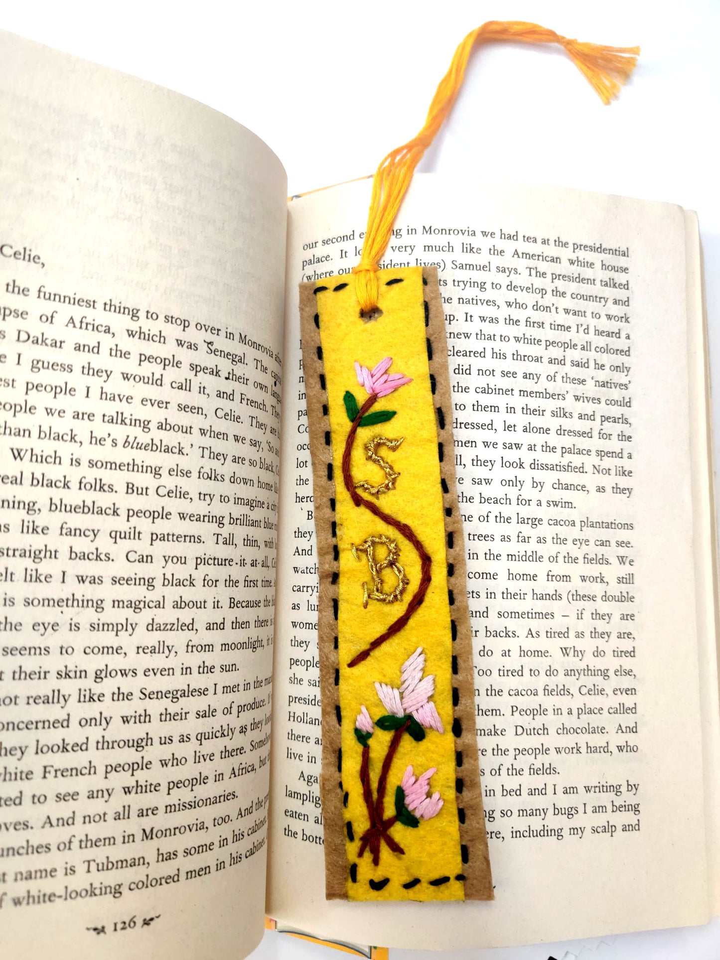 Hand Embroidered Bookmark