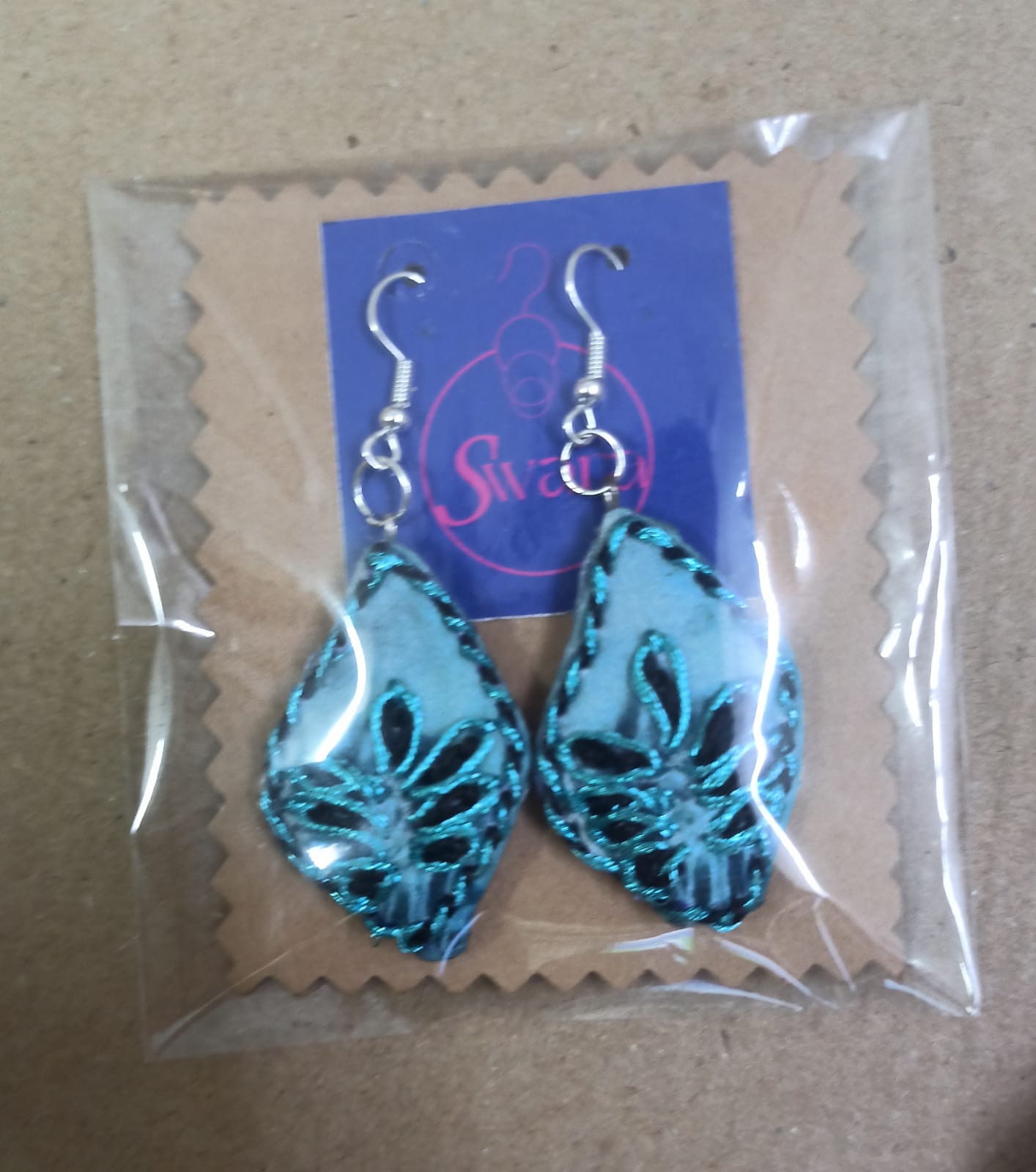 Blue and Black Earrings