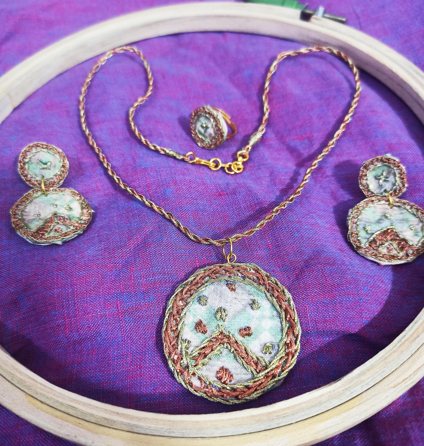 Copper and Golden Necklace Set