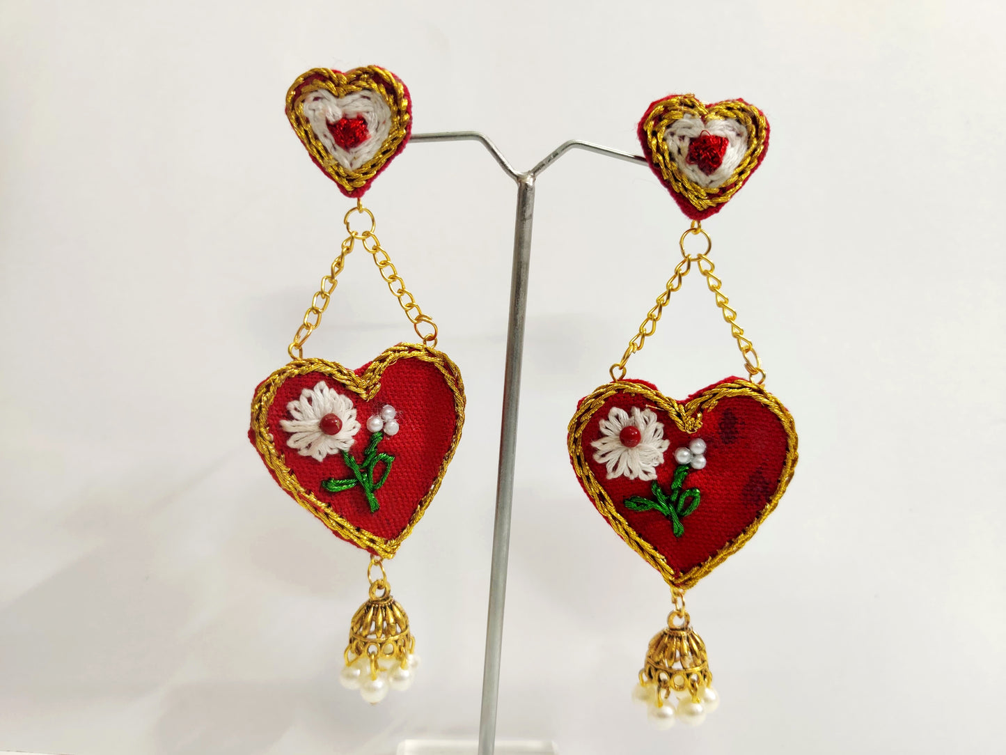 Hot Red Hearts Earrings