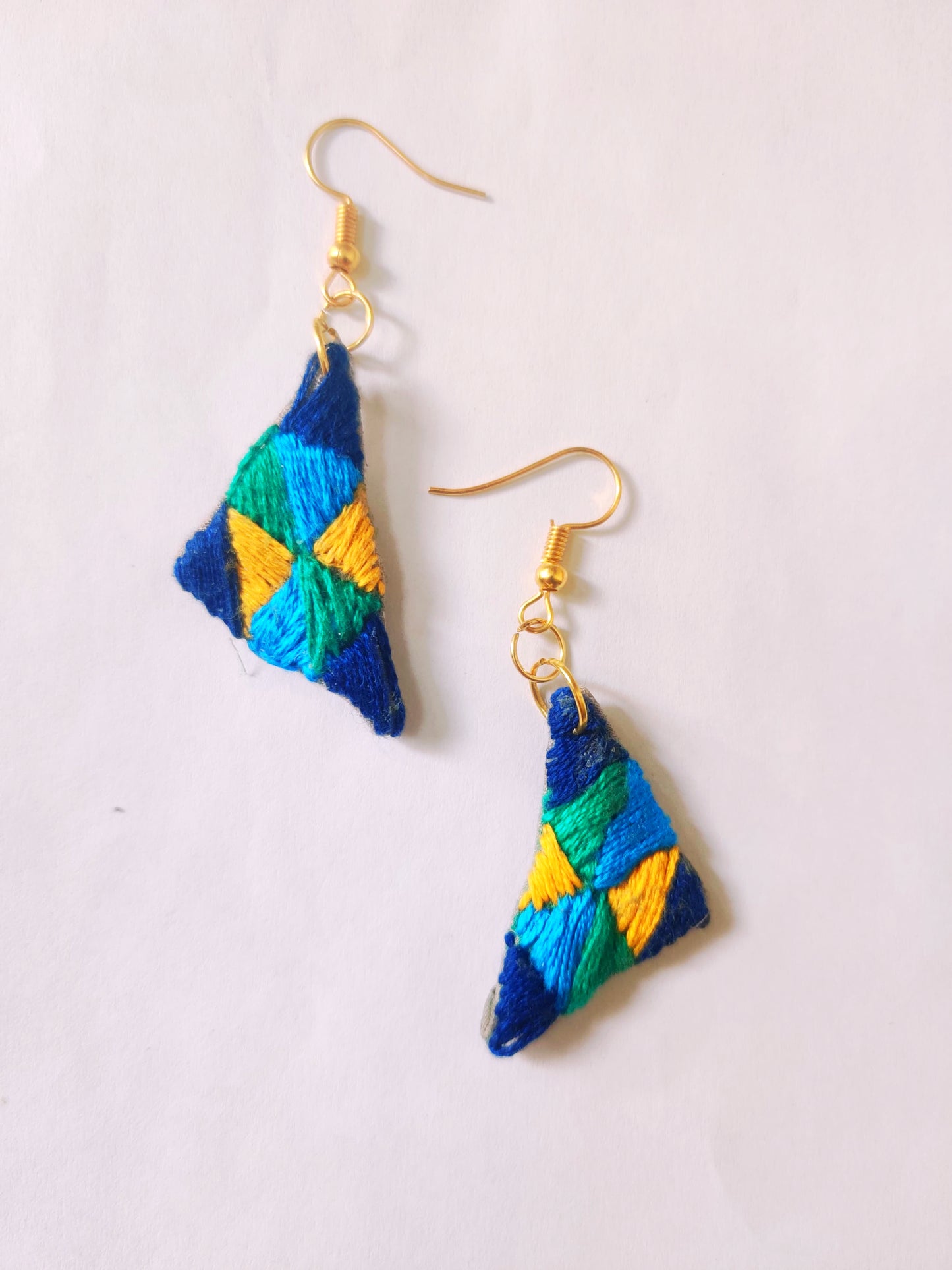 Multi colour Triangle Earrings