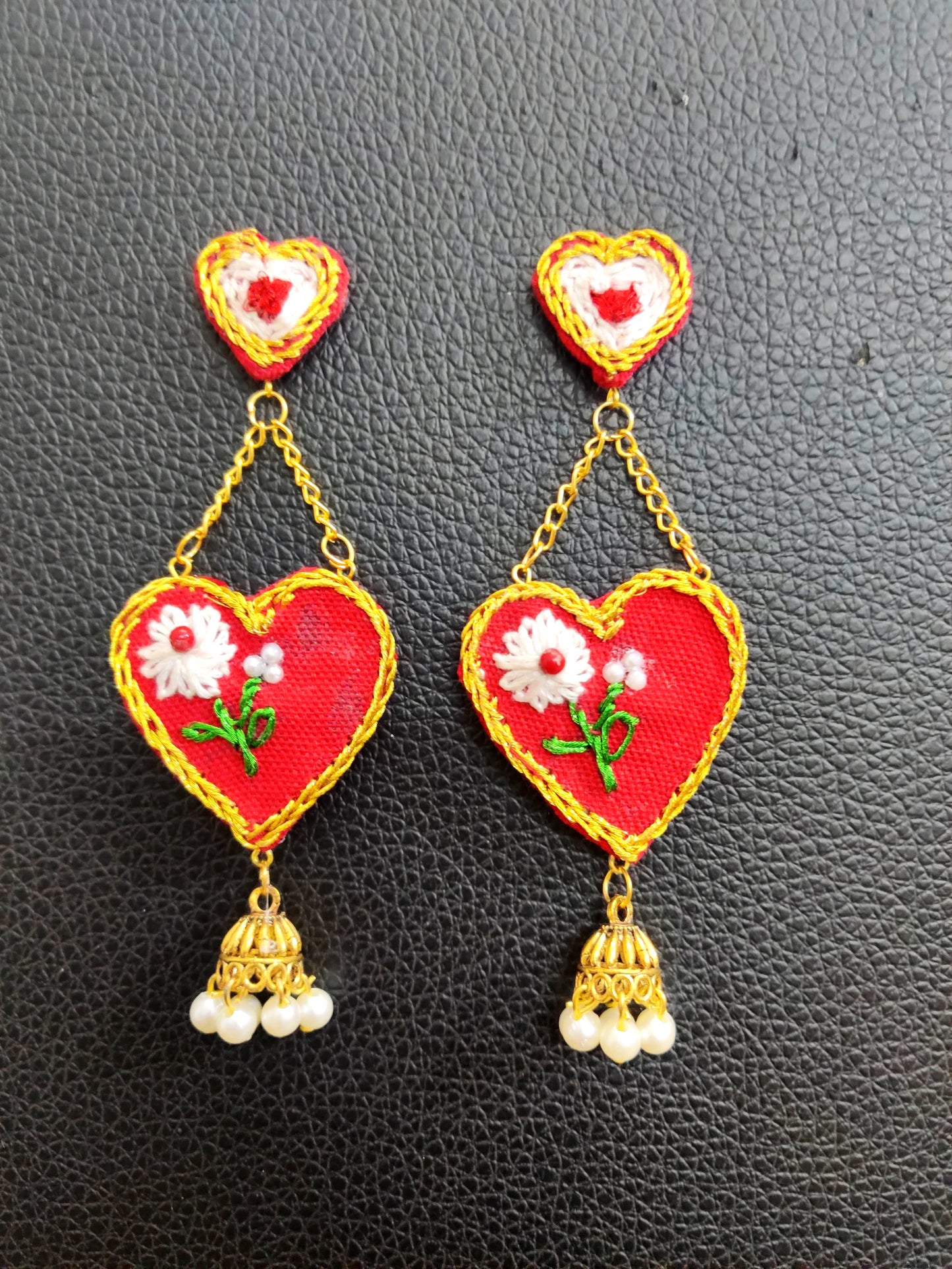 Hot Red Hearts Earrings