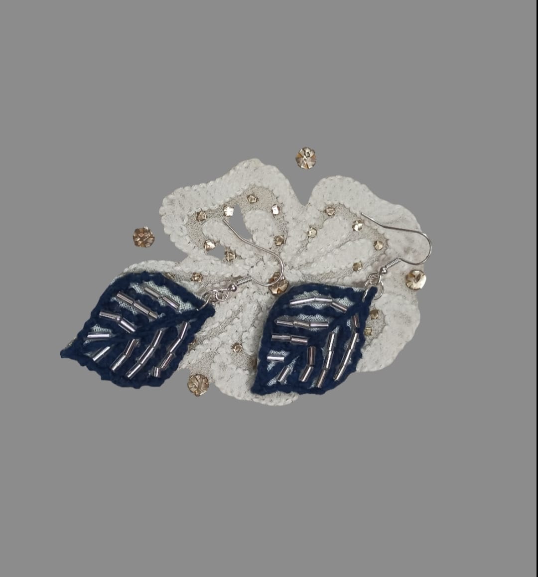 Blue Leaf Earrings