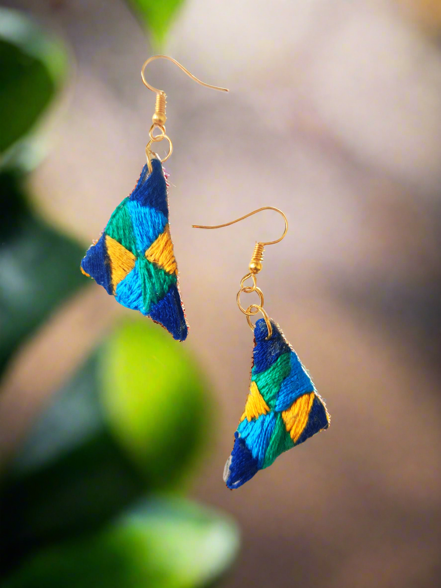 Multi colour Triangle Earrings