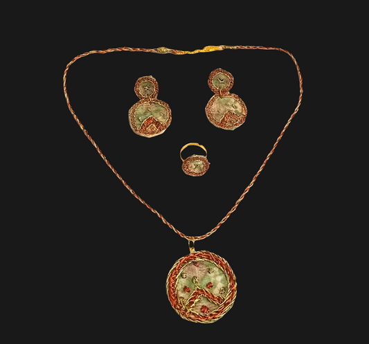Copper and Golden Necklace Set
