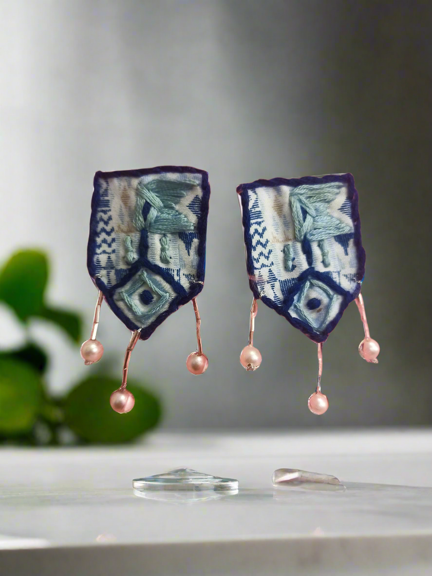 Half Diamond Shape Earrings