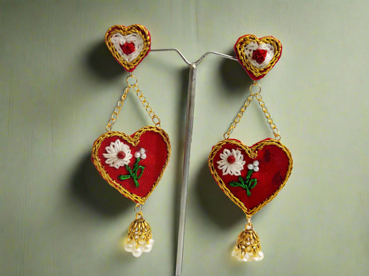 Hot Red Hearts Earrings