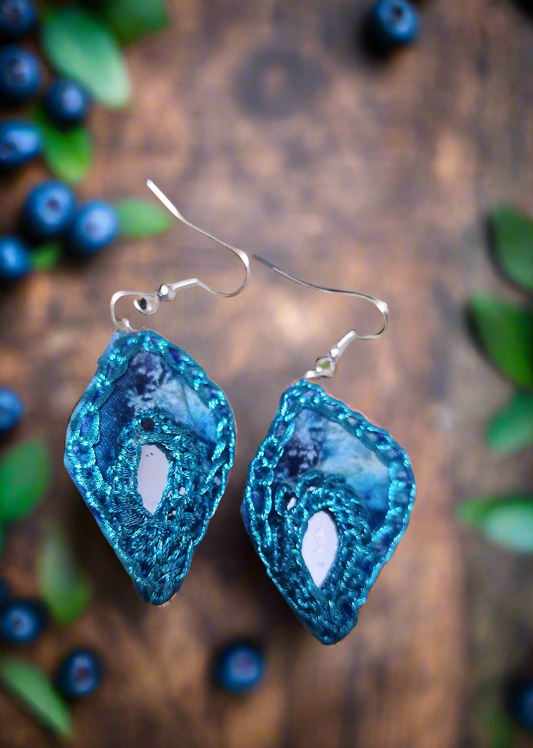 Blue Earrings with Glass