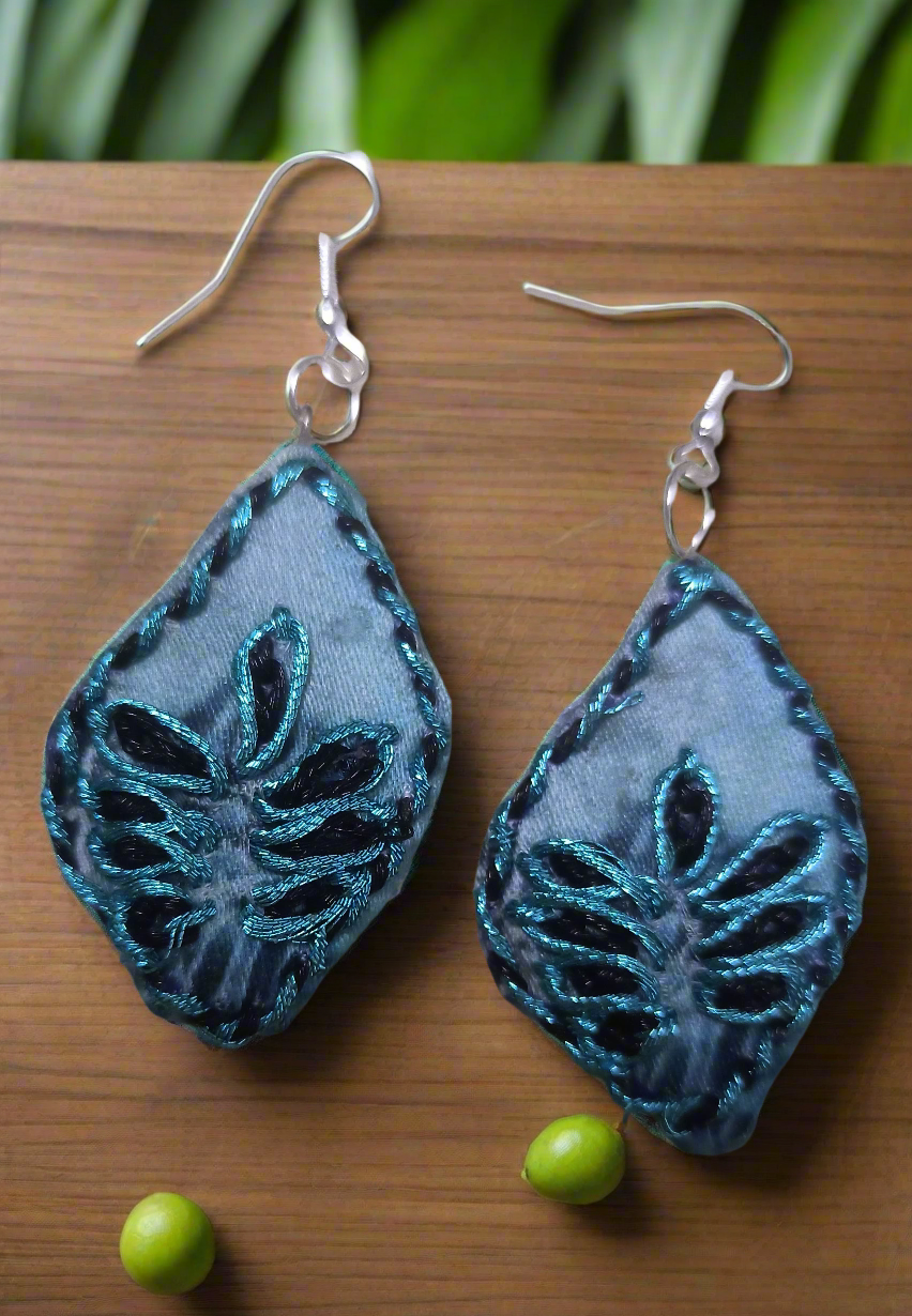 Blue and Black Earrings