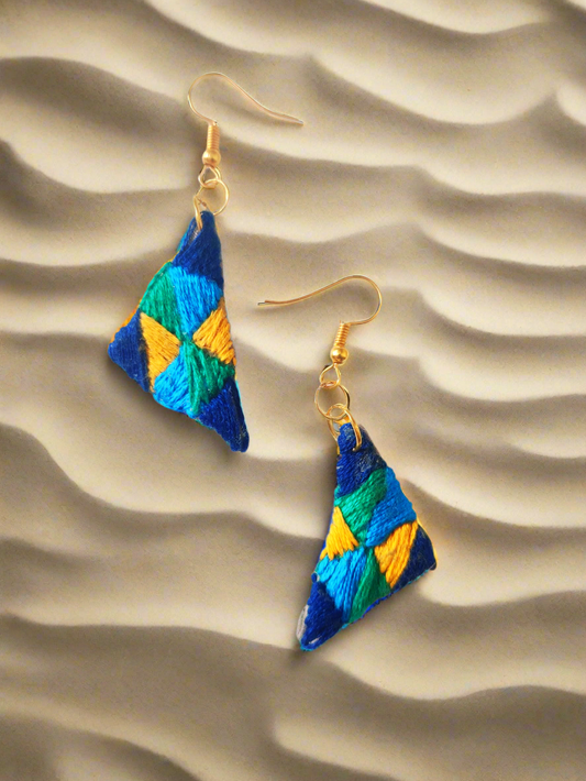 Multi colour Triangle Earrings